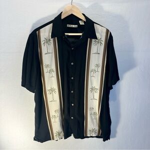Batik Bay 100% Rayon Hawaiian Pineapple & Palms Casual Button Down Shirt Size XL